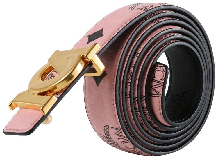 MCM M Art Vi 24k Goldbrass Belt Soft Pink