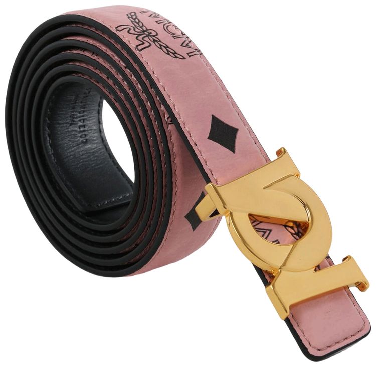 MCM M Art Vi 24k Goldbrass Belt Soft Pink
