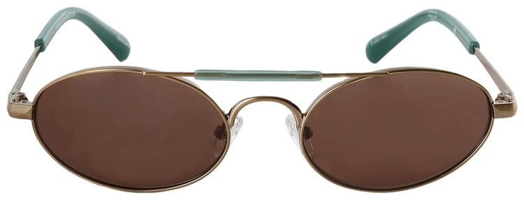 Dries Van Noten x Linda Farrow Oval Lenses Sunglasses GoldBlueGrey