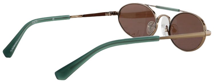 Dries Van Noten x Linda Farrow Oval Lenses Sunglasses GoldBlueGrey