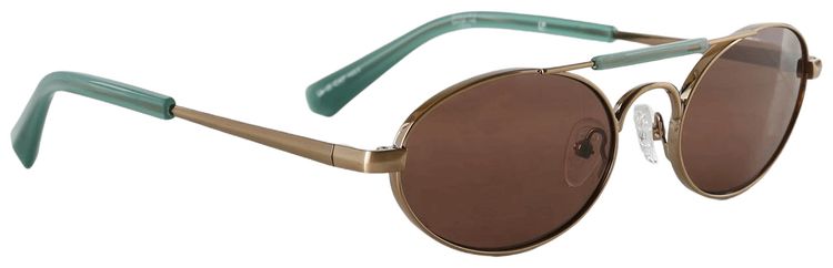 Dries Van Noten x Linda Farrow Oval Lenses Sunglasses GoldBlueGrey