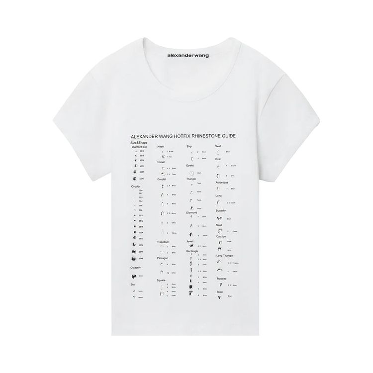 Alexander Wang Hotfix Graphic Fitted Short Sleeve Tee White