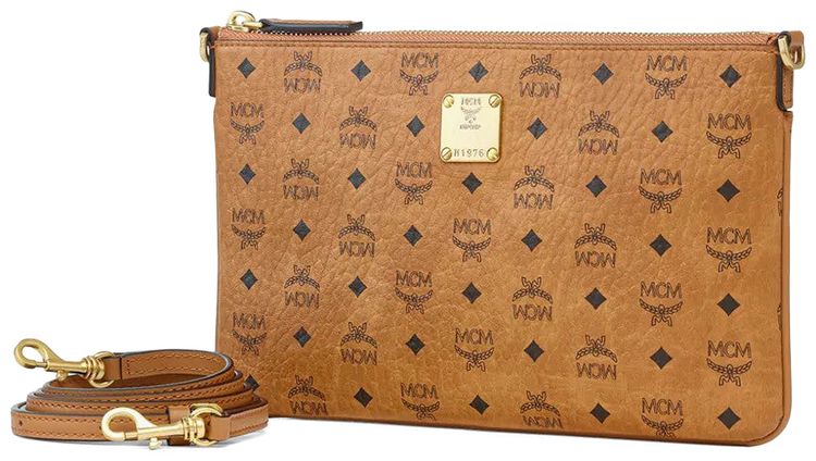 MCM Aren Vi Flat Pouch Mini Bag Cognac