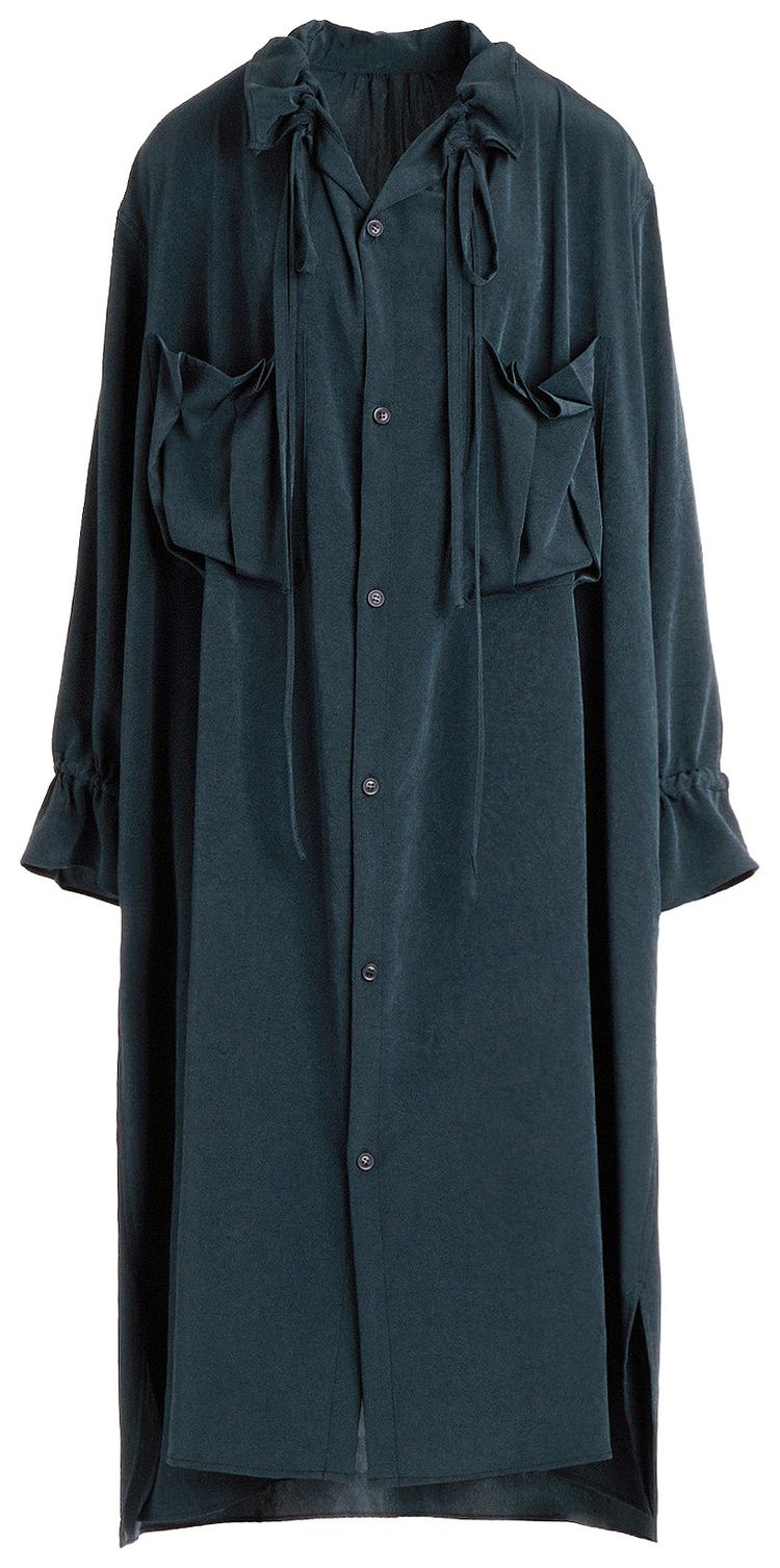 Ys Ko Gather Collar Dress BlueGreen