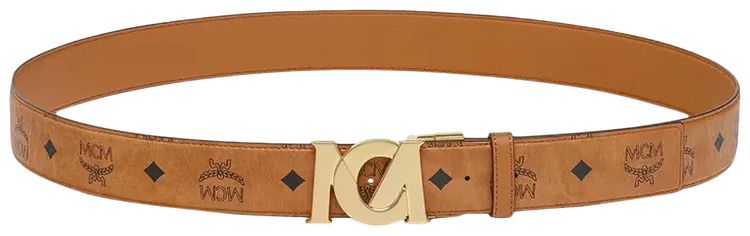 MCM M Art Vi 24k Belt Cognac
