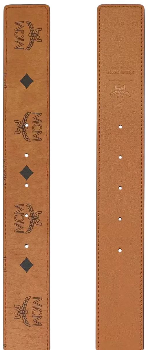 MCM M Art Vi 24k Belt Cognac