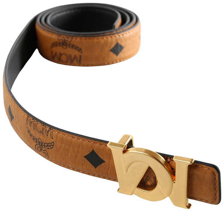 MCM M Art Visetos 25 Belt Cognac