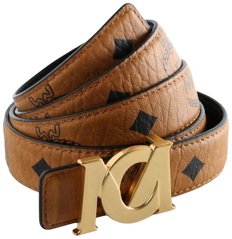 MCM M Art Visetos 25 Belt Cognac