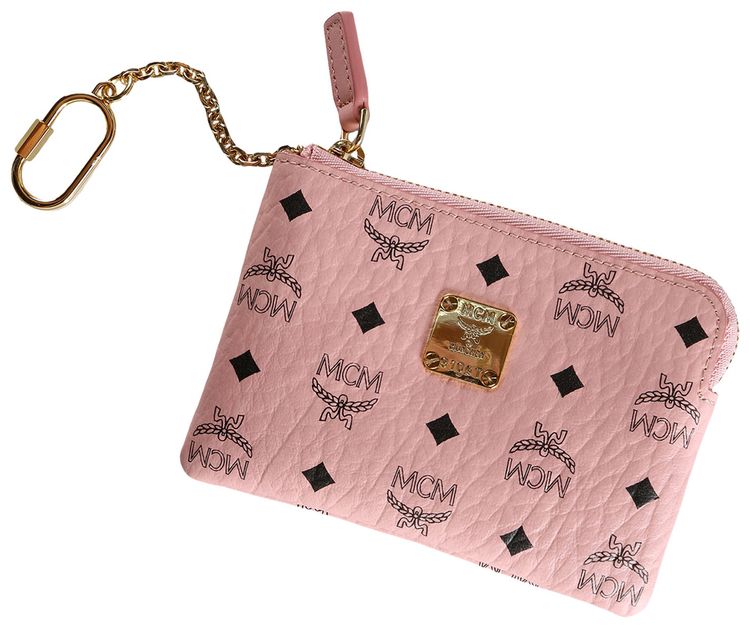 MCM Aren Visetos Card Case Soft Pink