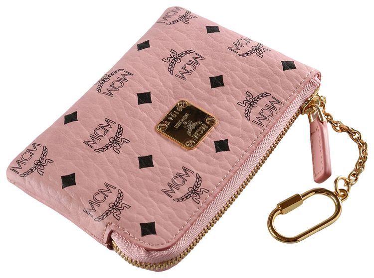 MCM Aren Visetos Card Case Soft Pink