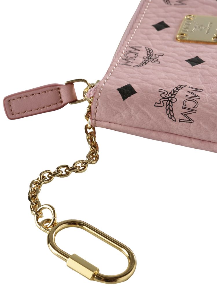 MCM Aren Visetos Card Case Soft Pink