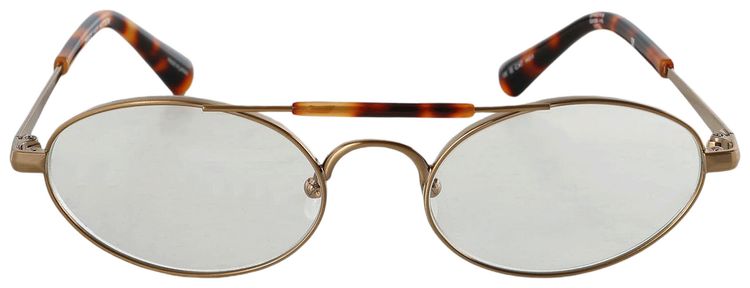 Dries Van Noten x Linda Farrow Oval Lenses Sunglasses GoldT Shell