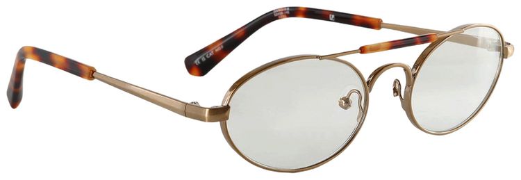 Dries Van Noten x Linda Farrow Oval Lenses Sunglasses GoldT Shell