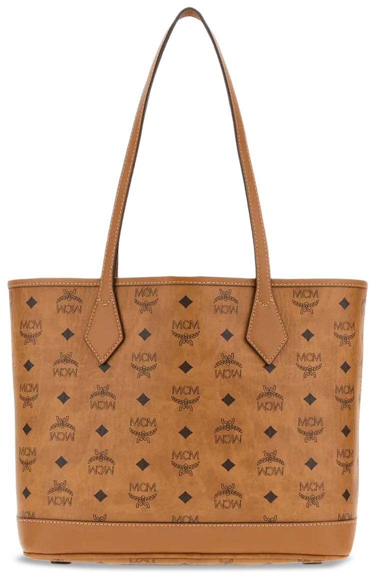 MCM Liz Vi Shopper Small Bag Cognac