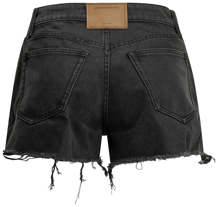 Alexander Wang Hotfix Logo Fly Relaxed Short Faded Black