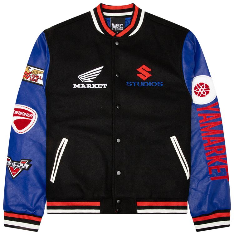 Market Sponsorship Varsity Jacket BlackBlue