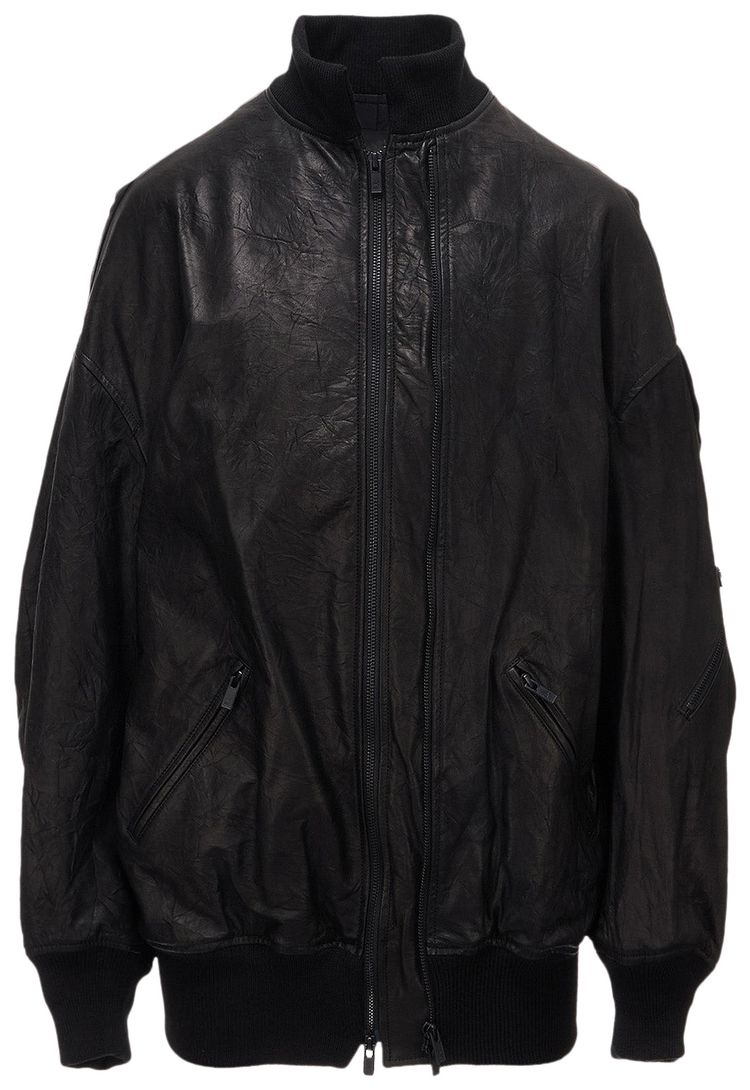 Ys Soft Leather Double Zip Blouson Black