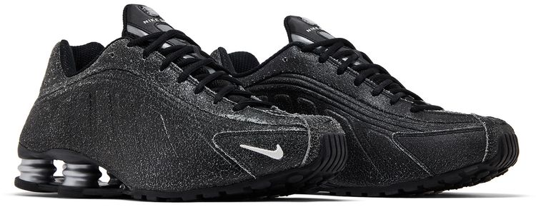 Nike Shox R4 Black Distressed Leather
