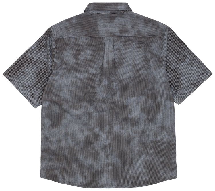 GX1000 Short Sleeve Button Down Over Dyed Bleach Spots