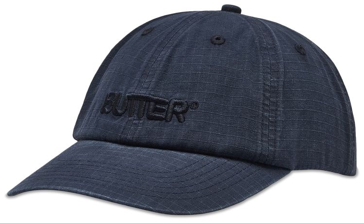 Butter Goods Ripstop Rounded Logo 6 Panel Cap Washed Navy