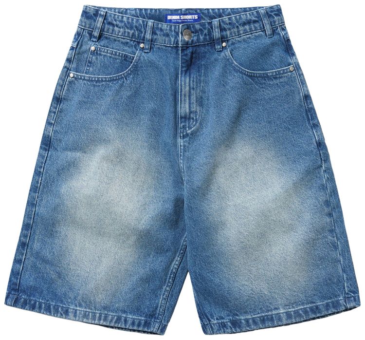 Butter Goods Drummer Baggy Denim Shorts Stone Wash Blue