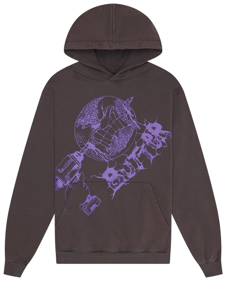 Butter Goods Drill Pullover Hood Washed Dark Grey