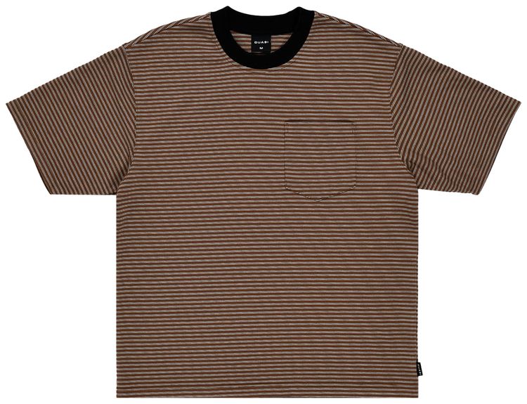 Quasi Iso Striped Pocket Tee Brown