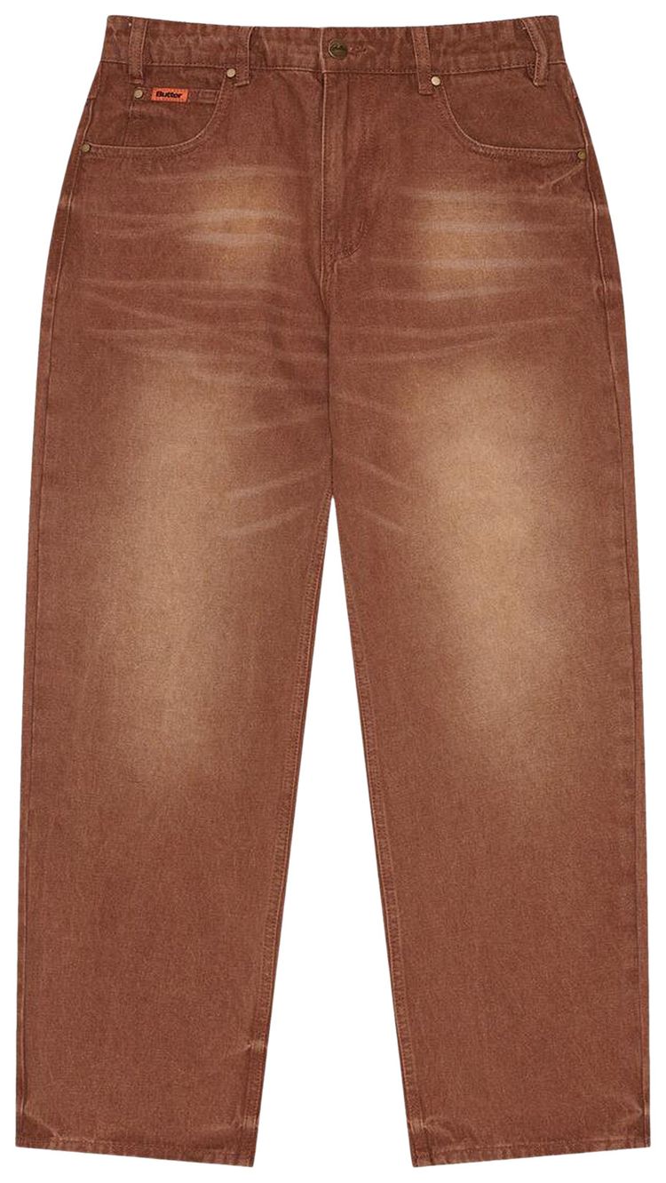 Butter Goods Relaxed Denim Jeans Distressed Brown
