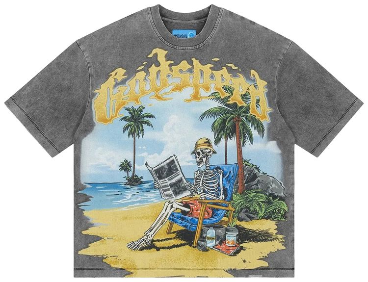 Godspeed Skeleton Beach II T Shirt Grey Wash