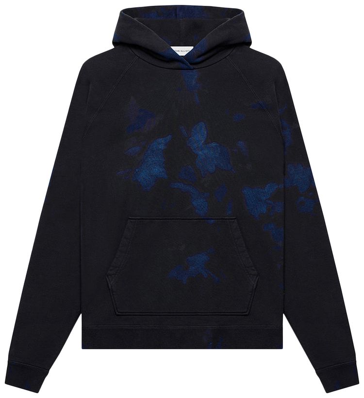 John Elliott Double Dye Raglan Hoodie Indigo Black