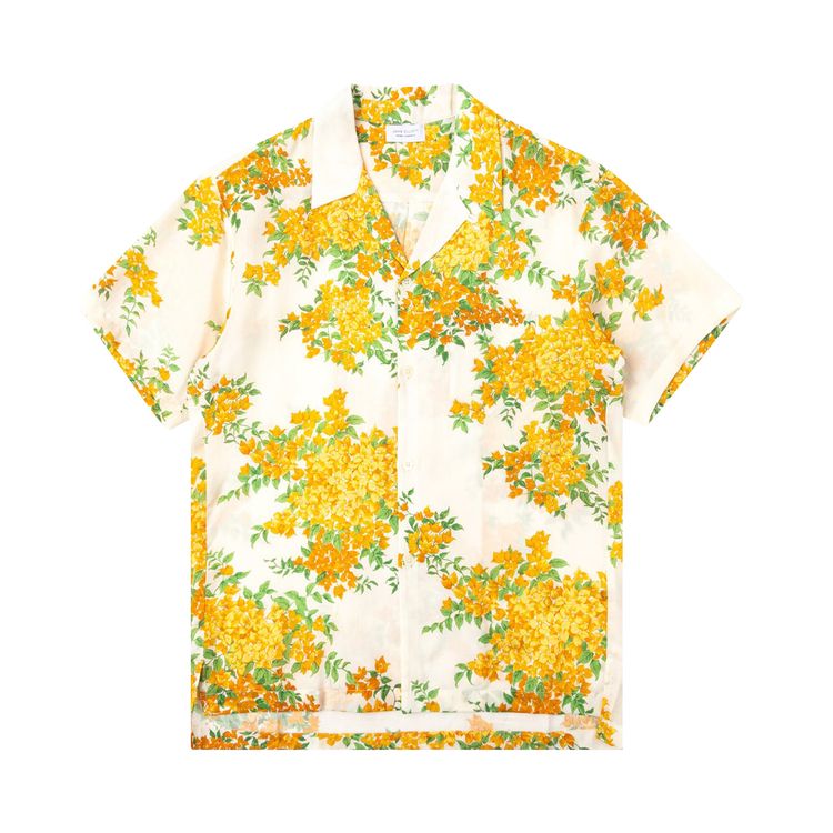 John Elliott Bowling Shirt Off White Bougainvellea