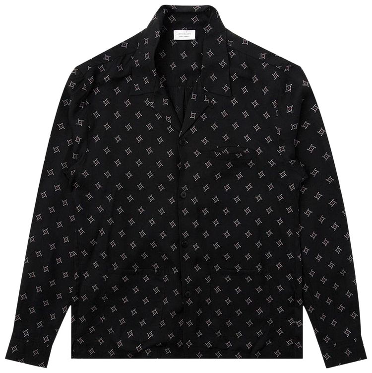John Elliott Long Sleeve Smoking Shirt Black Dot