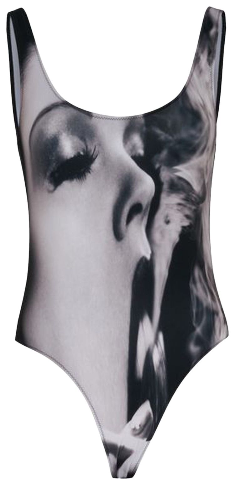 Jean Paul Gaultier Swimsuit Printed Smoking Women BlackGreyWhite