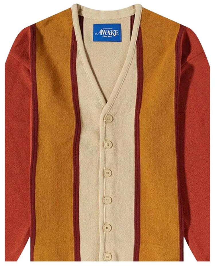 Awake NY Striped Cardigan RustOrange