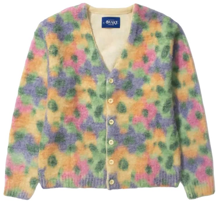 Awake NY Floral Print Cardigan Mustard