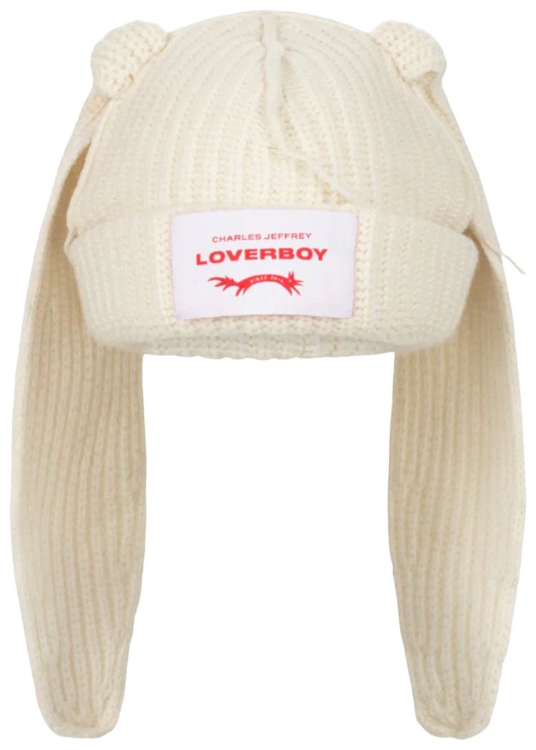 Charles Jeffrey Loverboy Chunky Rabbit Beanie Ecru