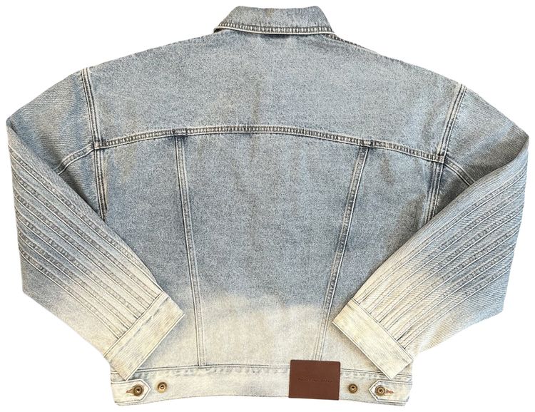 Feng Chen Wang Deconstructed Denim Jacket Blue