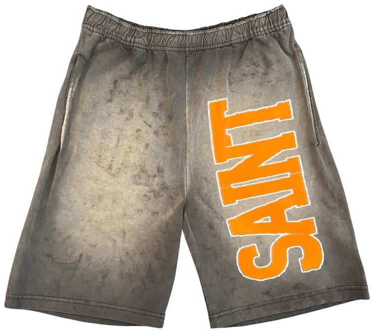 Saint Michael Cut Sew Easy Shorts Charcoal