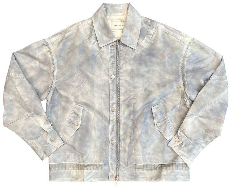 Feng Chen Wang Deconstructed Spray Paint Jacket Blue