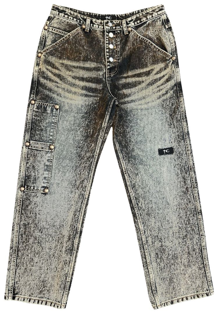 Thug Club Iron Faded Denim Pants Blue