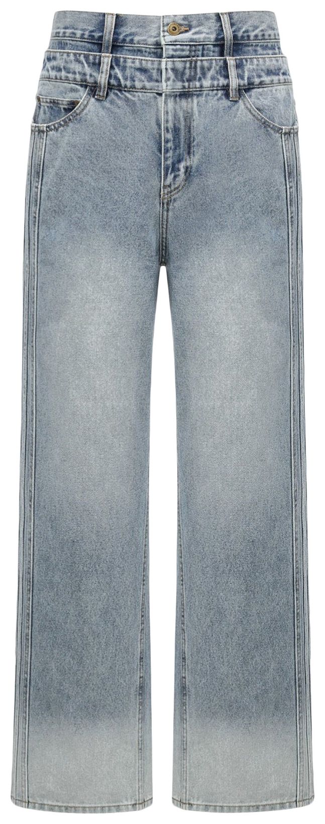 Feng Chen Wang Cargo Trousers In Spray Painted Nylon Blue