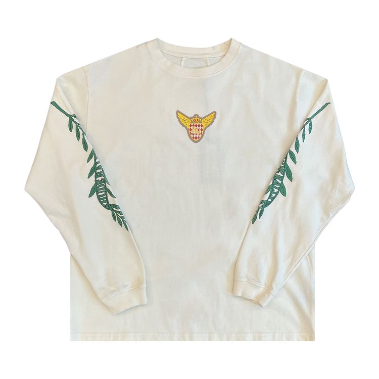 Rhude Tripoli Wreath Long Sleeve Tee Vintage WhiteGreenBlue