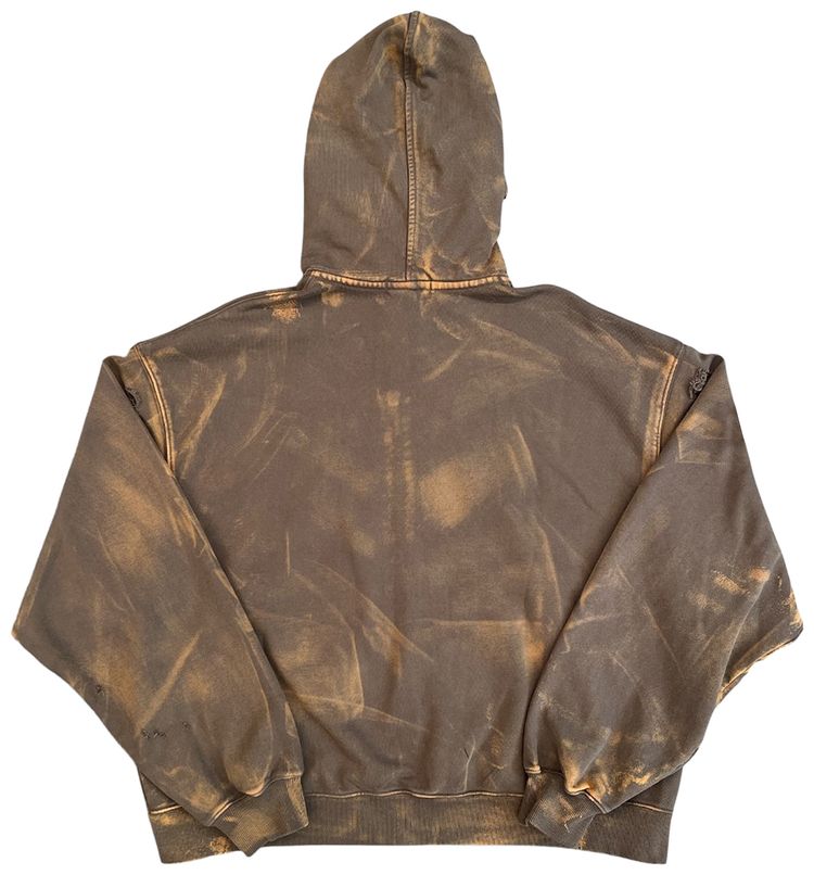 Thug Club Two Tone Washed Zip Up Hoodie Olive