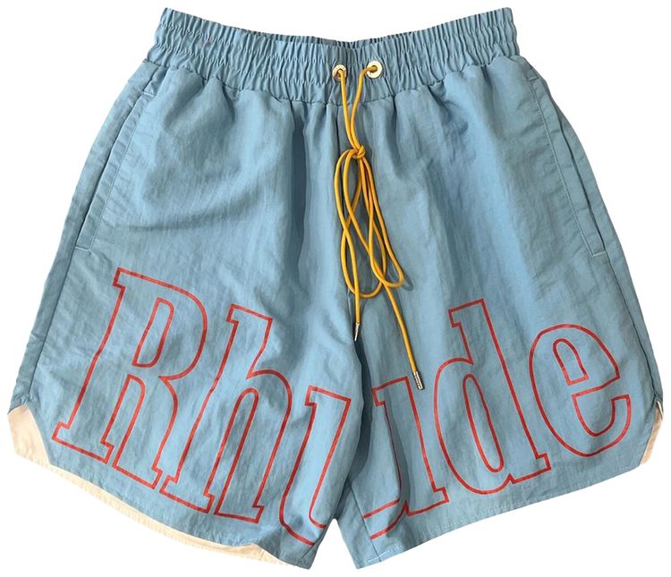 Rhude Logo Track Short Baby BlueRed