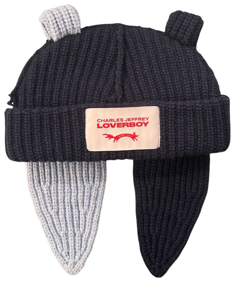Charles Jeffrey Loverboy Chunky Rabbit Beanie NavyLight Blue