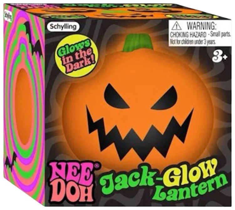 NeeDoh Jack Glow Lantern Squishy Fidget Toy Orange