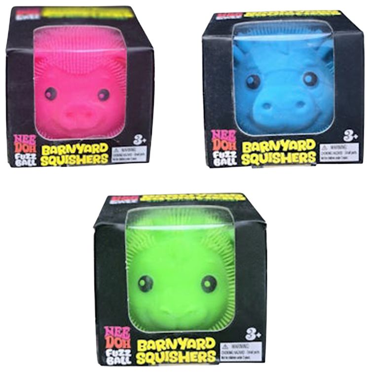 NeeDoh Barnyard Squisher Squishy Fidget Toy Set Of 3 Pink BlueGreen