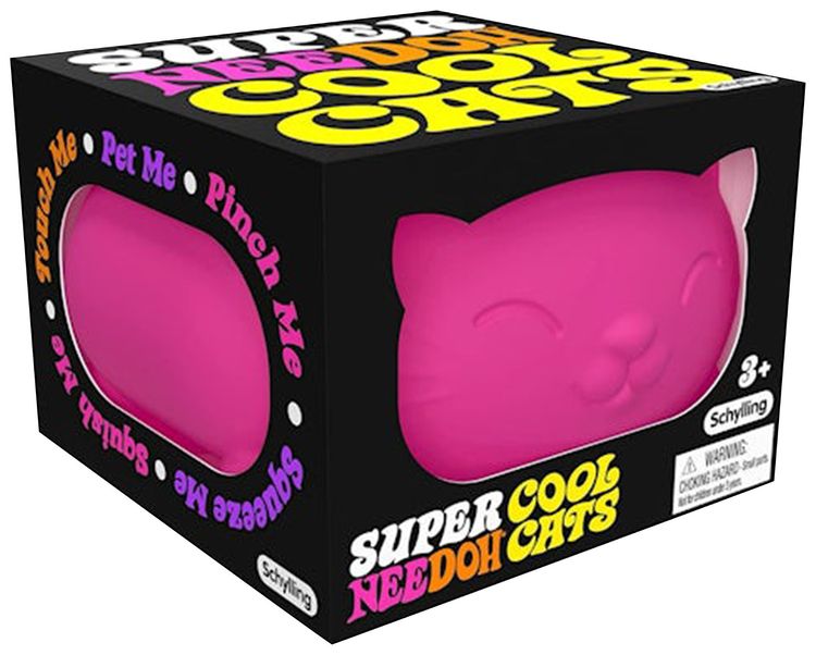 NeeDoh Super Cool Cat Squishy Fidget Toy Pink