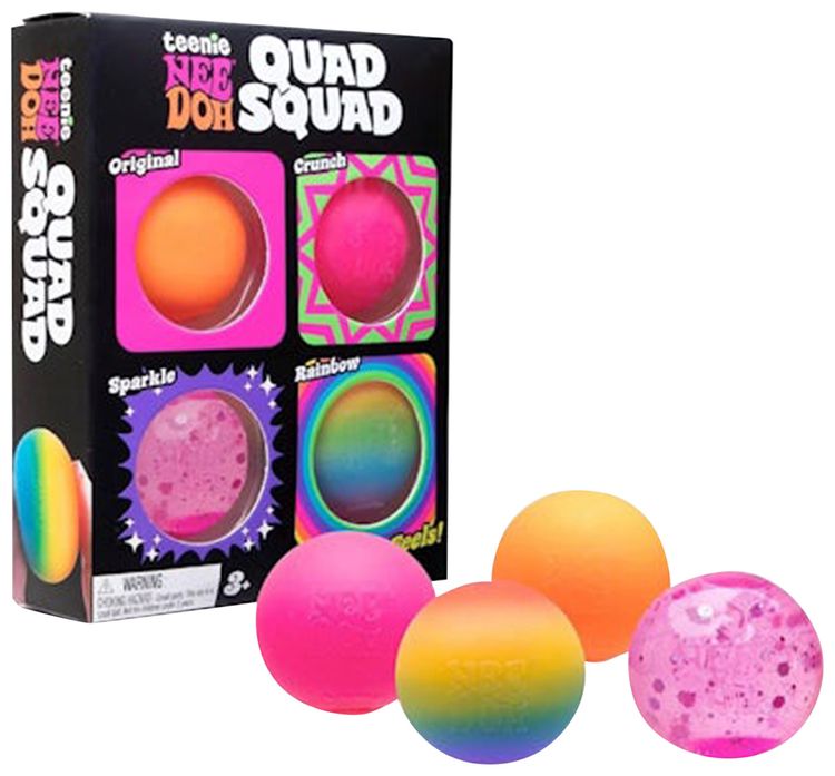NeeDoh Teenie Quad Squad Squishy Fidget Toy Multicolor
