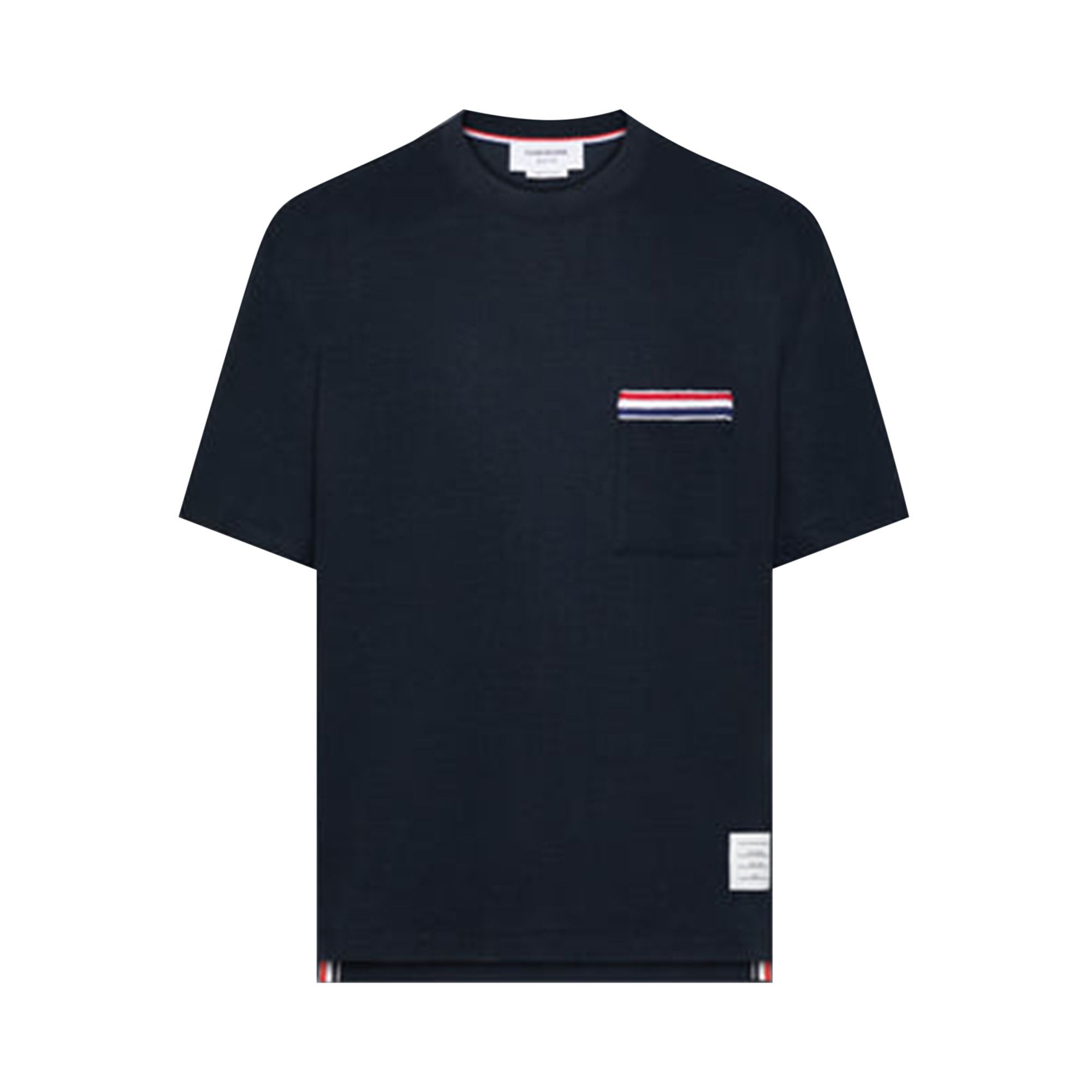 Buy Thom Browne RWB Short-Sleeve Pocket Tee 'Navy' - MJS298E J0251
